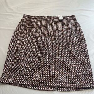 NWT Ann Taylor Loft Tweed Knit Pencil Skirt Red Black White Boucle Size 8 New